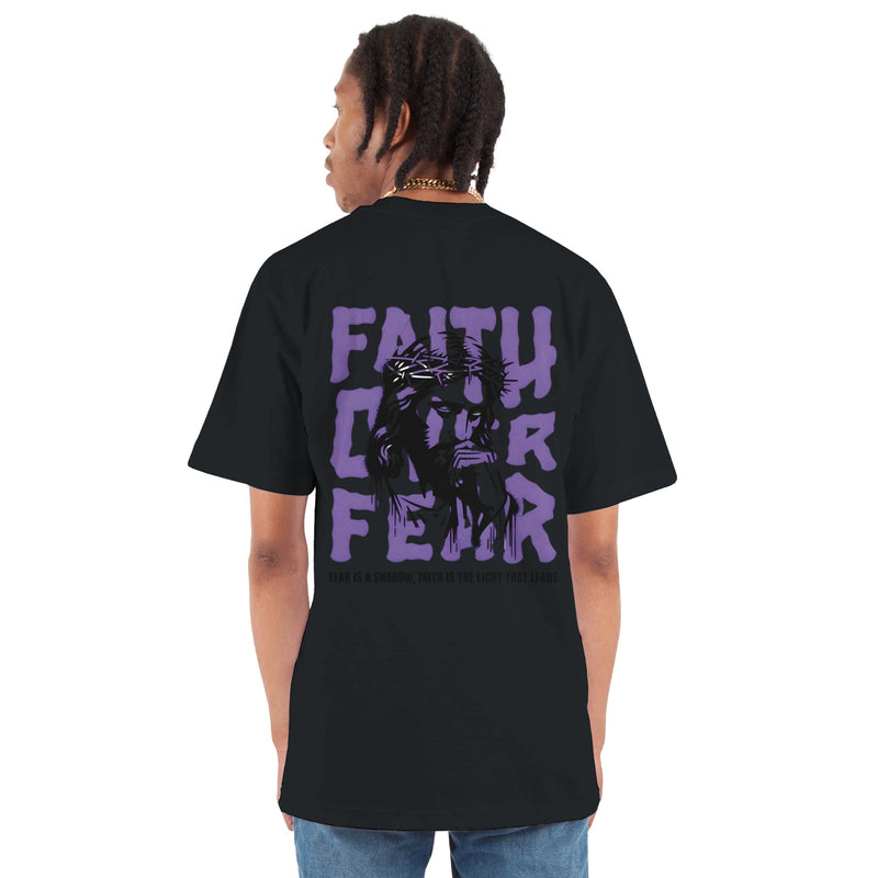 CAMISETA OVERSIZED FAITH OVER FEAR | STREET STILE | 100% ALGODÃO AMERICANO | CONFORTO PREMIUM