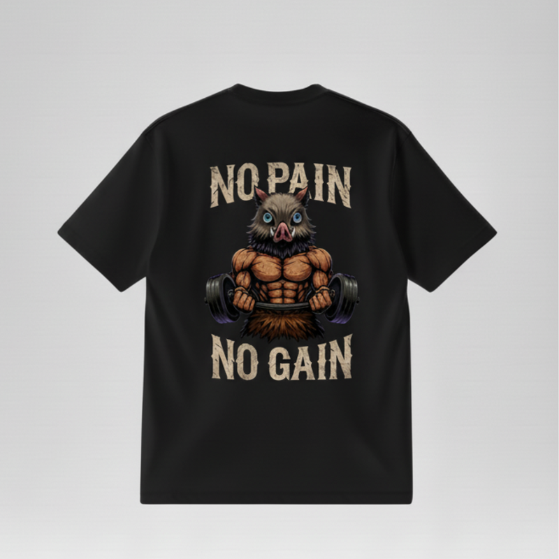 CAMISETA OVERSIZED NO PAIN NO GAIN | STREET STILE | 100% ALGODÃO AMERICANO | CONFORTO PREMIUM